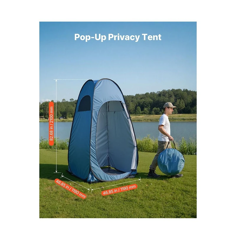 Sugift Pop up Shower Tent Instant Portable Privacy Tent Changing Room with Ground Stakes