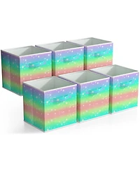 Sorbus 6 Pack 11 Inch Foldable Storage Cubes with Handle- for Organizing Home, Shelves, Nursery, Playroom