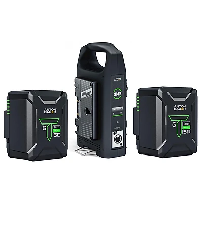 Anton Bauer Titon Micro 150 14.4V 150Wh Gold Mount Li-Ion Battery, 2-Pack with Dual Charger