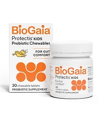 BioGaia Kids Probiotic Chewables for Digestive Support, Promote Regularity and Ease Tummy Troubles, Ages 3+, Allergen Free, 30 Count