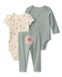 Carter's Baby Girl's Floral Bodysuit & Pant 3-Piece Set