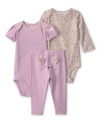 Carter's Baby Girl's Bunny Bodysuit & Pant 3-Piece Set