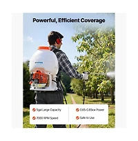 Sugift Gas Powered Backpack Sprayer 26.5CC 0.9HP Engine Garden Sprayer with 5 Gallon Tank
