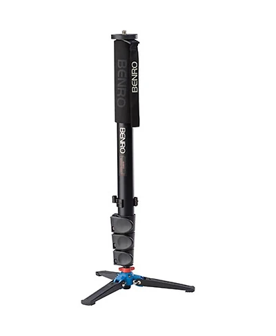 Benro A48FD 4 Section Aluminum Monopod with 3-Leg Locking Base, 44.1lbs Capacity, 64.6" Max. Height, 22" Folded Length, Flip Lock