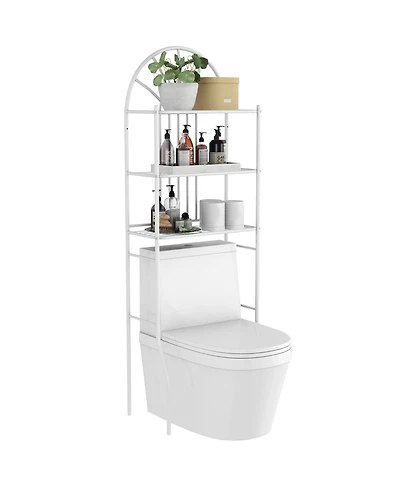 Gymax Bathroom 3-Tier Metal Storage Rack Over the Toilet Space Saver