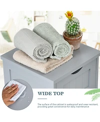 Gymax Bathroom Floor Cabinet Free Standing Storage Side Organizer W/4 Drawers