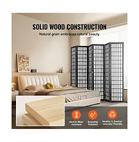 Sugift Room Divider 6 Panel Japanese Room Divider Folding Privacy Screen Indoor