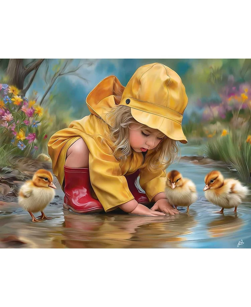 SunsOut Playing in puddles 300 piece Jigsaw Puzzle for Adults