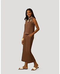 Cable & Gauge Women's Linen Blend Sleeveless Top