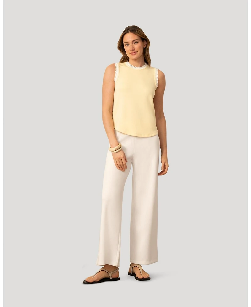 Cable & Gauge Women's Embroidered Trim Scuba Tank Top