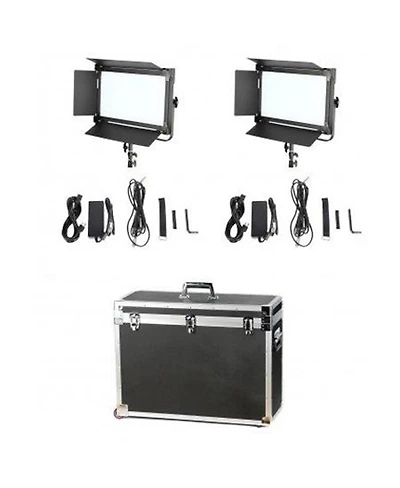 Came-tv 1380 Bi-Color Led 2-Light Kit, Includes 2x 4-Way Barndoor, 2x Power Adapter, 2x Dmx Cable, 2x Ac Power Cord, Case