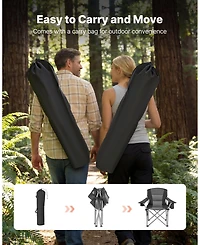 Mecale Oversized Camping Chairs 450 lbs with Cooler Bag and Cup Holder 2 Pack