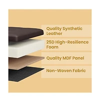 Slickblue Modern Storage Footstool Ottoman with Grommet Handles for Home Use