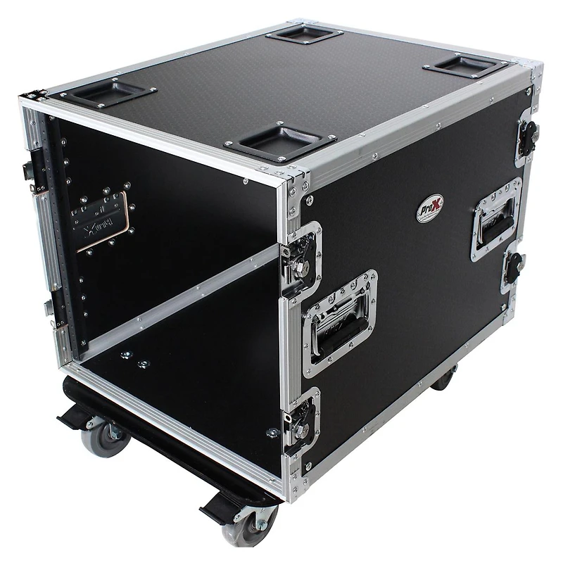 ProX T-10RSS24 10U Ata Deluxe Flight Road Case with 4" Casters for Amplifier Rack Mount Module, 24" Rail Depth