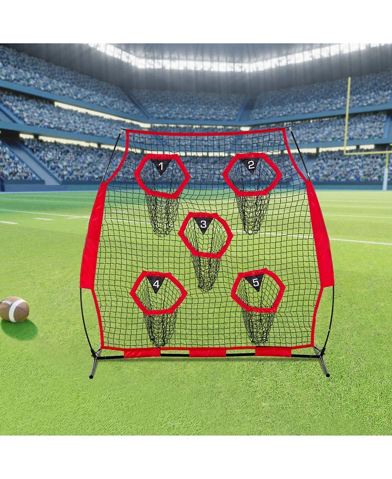Mecale 6 x 6 Ft Football Trainer Throwing Net with Carry Case
