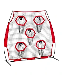 Mecale 6 x 6 Ft Football Trainer Throwing Net with Carry Case