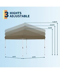 gaomon commercial pop-up tent, 3 level height adjustable, wheeled carry bag, portable for patio, garden, and beach