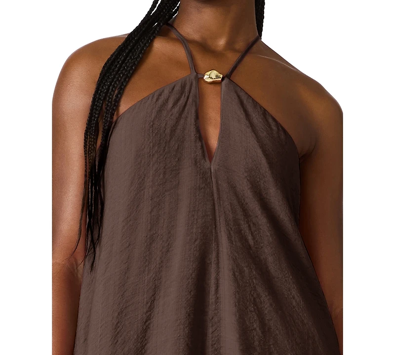 Steve Madden Juniors' Halter Neck Sleeveless High-Low Dress
