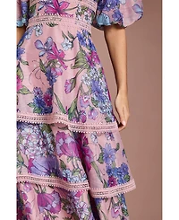 Coast Women's Printed Lace Midi Dress