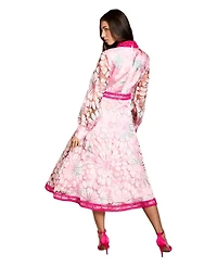 Coast Women's Contrast Collar Lace Trim Midi Dress