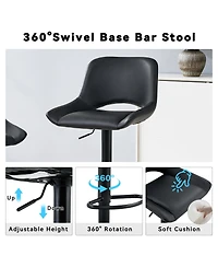 flynama Modern Swivel Adjustable Bar Stools Set of 2, 250 Lbs Capacity