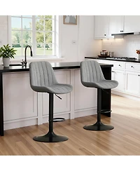 flynama Swivel Adjustable Bar Stools Set of 2, Soft Knit Fabric