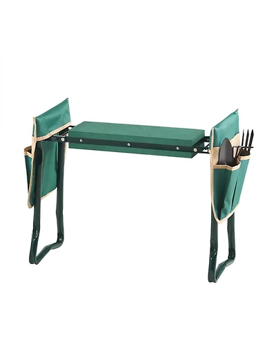 Sugift Folding Garden Kneeler Seat with 2 Tool Bags and 18mm Eva Foam Cushion