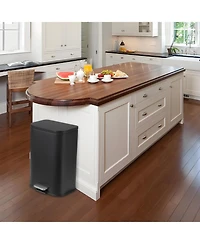 Gaomon Dual Compartment Step Trash Can, 2 x 30L Stainless Steel Recycle Bin with Independent Lids and Removable Inner Buckets