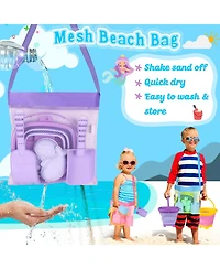 Gnuadz 18Pieces Collapsible Beach Toys Foldable Sand Buckets Shovels Set
