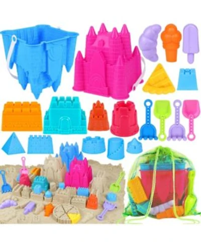 Gnuadz 21-piece Beach Sand Castle Toys Bucket Shovel Rake Mold Mesh Bag