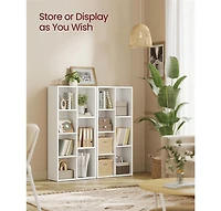 Slickblue Modern Bookshelf with 7 Cube Compartments Storage Shelf