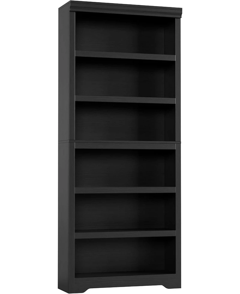 gaomon 6-Tier Farmhouse Bookshelf, 75" Tall Open Bookcase with Adjustable Shelves, 31.5" Wide Storage for Home Office Living Room Bedroom