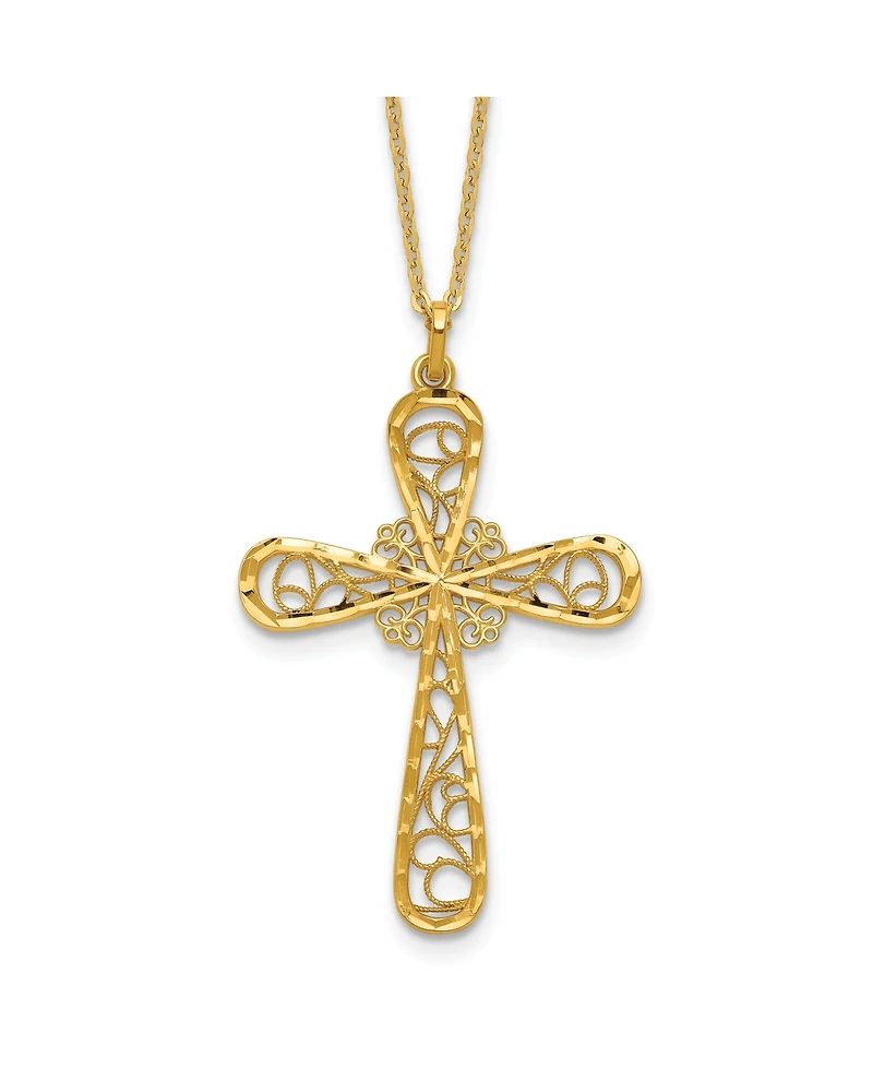 Macy's Cross Pendant Necklace in 24k Yellow Gold