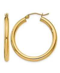Macys Round Hoop Earrings In 18k Yellow Gold