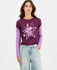 Grayson Threads, The Label Juniors' Snoopy Long-Sleeve Layered-Look Top