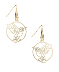 Patricia Nash Enamel Hummingbird Open Wire Drop Earrings