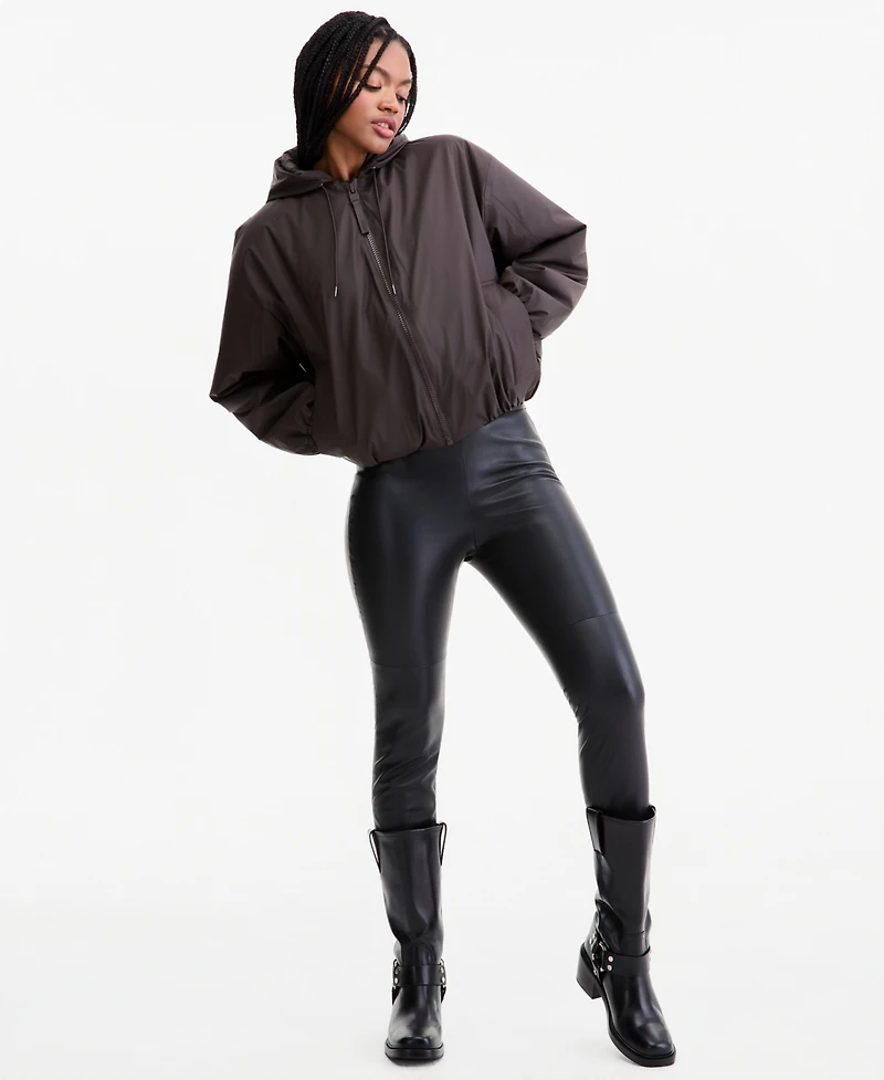 Rains Women's Lohja Cropped-Hooded Bomber Jacket