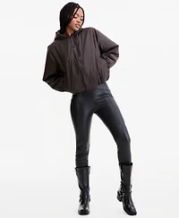 Rains Women's Lohja Cropped-Hooded Bomber Jacket