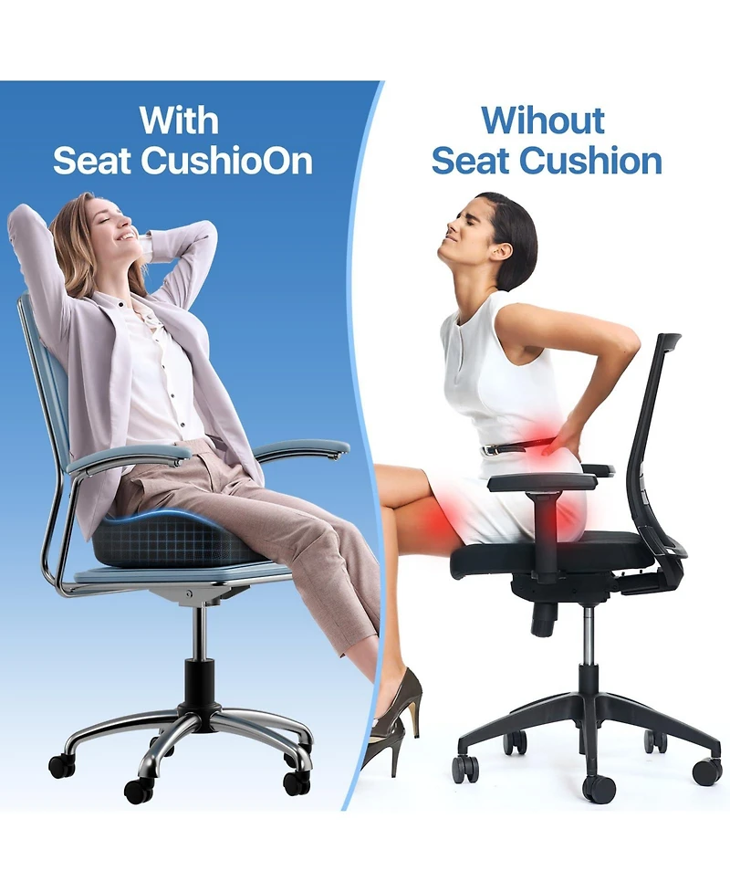 Gnuadz Seat Cushion Memory Foam Office Chair Pad Long Sitting