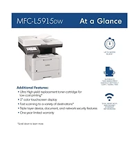 Brother MFCL5915DW Business Monochrome Aio Copy/Fax/Print/Scan Laser Printer