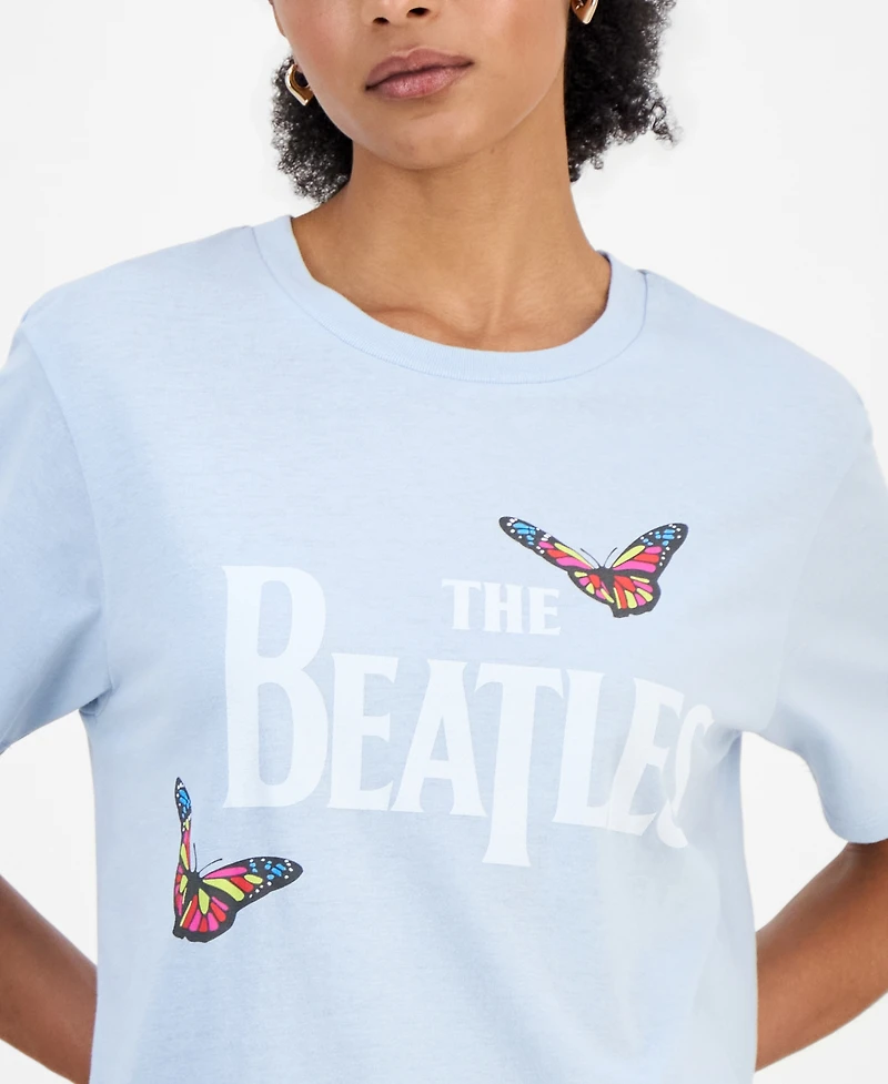 Love Tribe Juniors' Beatles Butterfly Graphic T-Shirt