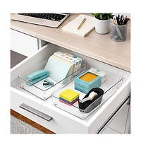 Sorbus Clear Drawer Organizer 2 Piece Set - high-quality durable organize the office, kitchen, bathroom, and more Bpa-free