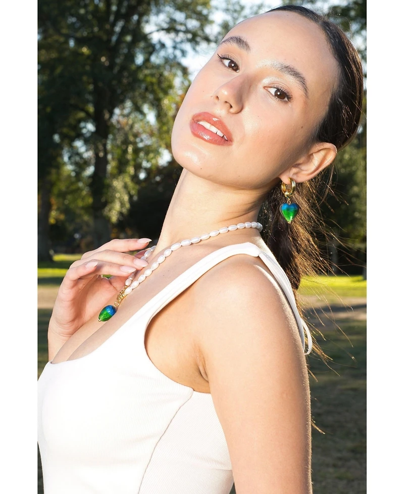 Esmee Glaze Heart Dangle Earrings