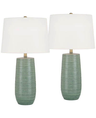 360 Lighting Kerry 28 1/2" High Stripes Ceramic Table Lamp Set of 2