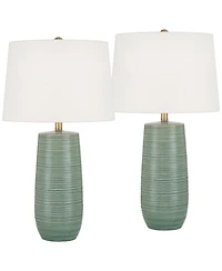 360 Lighting Kerry 28 1/2" High Stripes Ceramic Table Lamp Set of 2