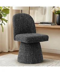 Maison Boucle Swivel Home Office Chair, Upholstered Fabric Desk Armless, 1 Pc