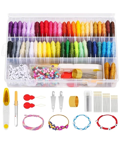 Gnuadz 488pieces String Bracelet Making Kit Embroidery Floss Beads Tools