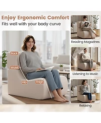 Gouun Ergonomic Floor Chair Lazy Sofa with Detachable Headrest