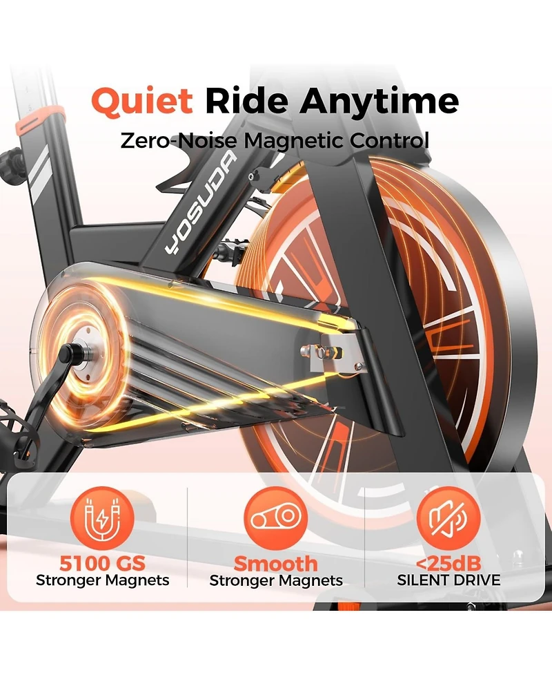 Fed Fitness Light-Commercial Magnetic Exercise Bike, 45LB Flywheel, 100-Level Resistance, 350LB Capacity, 20dB Ultra-Quiet and Large Hd Display