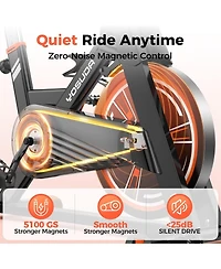 Fed Fitness Light-Commercial Magnetic Exercise Bike, 45LB Flywheel, 100-Level Resistance, 350LB Capacity, 20dB Ultra-Quiet and Large Hd Display